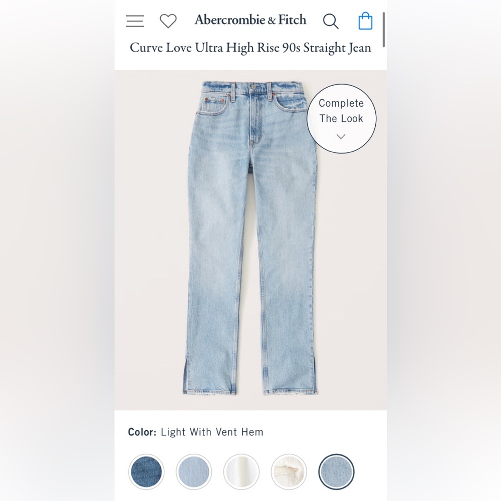 Abercrombie Jeans: Curve Love The 90s Straight Ultra High Rise
